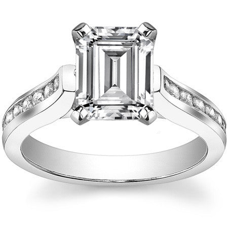 Round Brilliant Moissanite Cathedral Engagement Ring Setting 0.32ct
