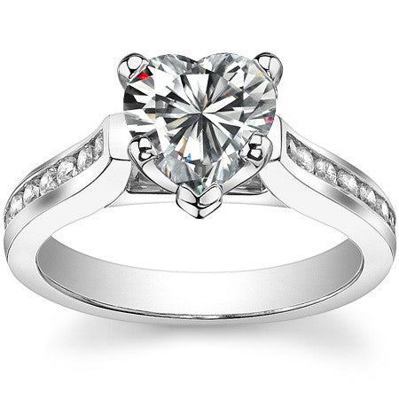 Round Brilliant Moissanite Cathedral Engagement Ring Setting 0.32ct