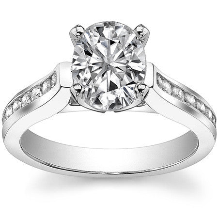 Round Brilliant Moissanite Cathedral Engagement Ring Setting 0.32ct