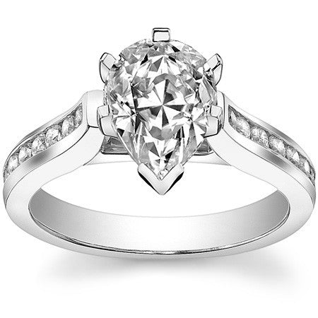Round Brilliant Moissanite Cathedral Engagement Ring Setting 0.32ct