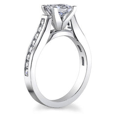 Round Brilliant Moissanite Cathedral Engagement Ring Setting 0.32ct