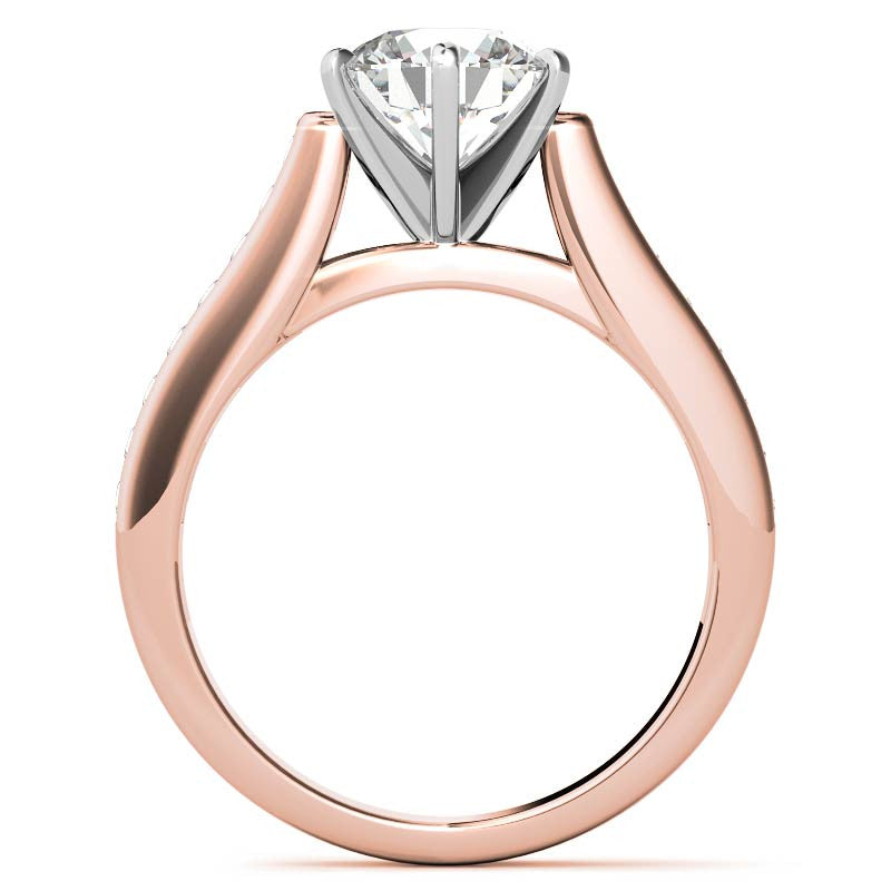 Round Brilliant Moissanite Cathedral Engagement Ring Setting 0.32ct