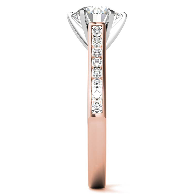 Round Brilliant Moissanite Cathedral Engagement Ring Setting 0.32ct
