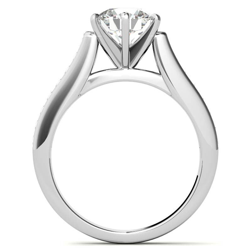 Round Brilliant Moissanite Cathedral Engagement Ring Setting 0.32ct
