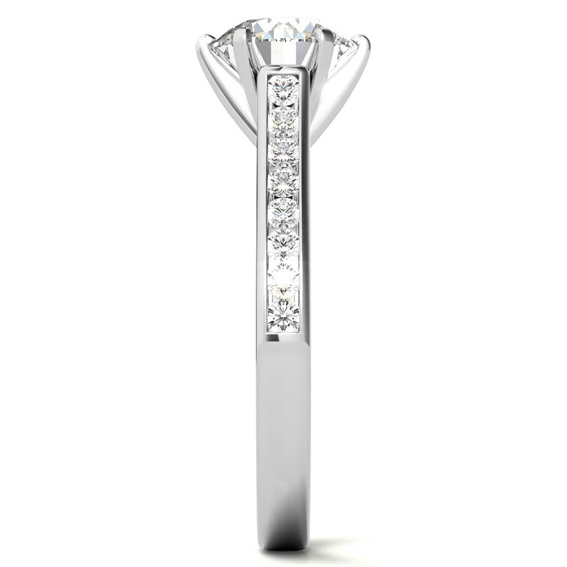 Round Brilliant Moissanite Cathedral Engagement Ring Setting 0.32ct