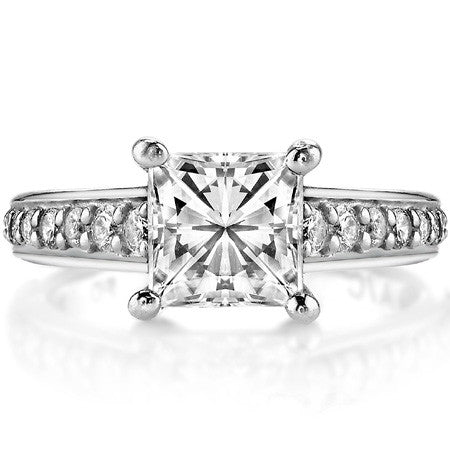 Princess cut Moissanite Engagement Ring