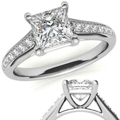Princess cut Moissanite Engagement Ring