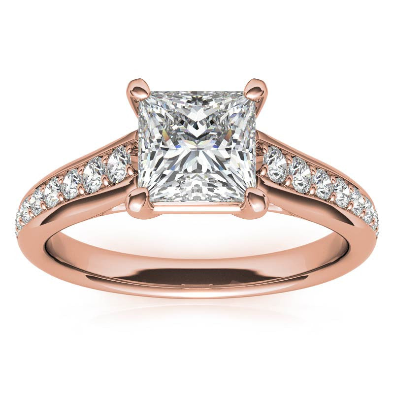 Princess cut Moissanite Engagement Ring