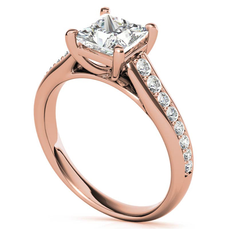 Princess cut Moissanite Engagement Ring