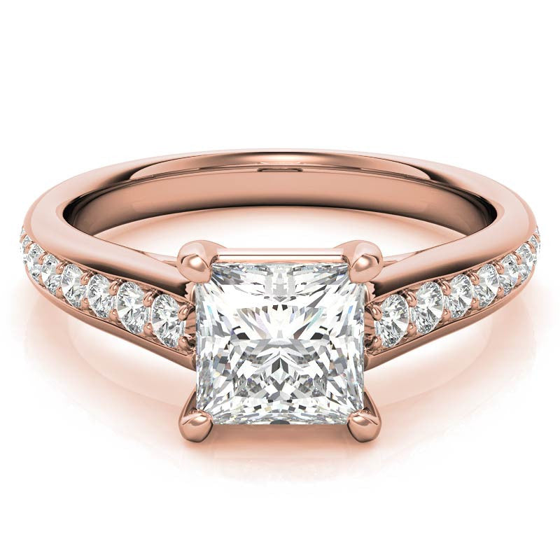 Princess cut Moissanite Engagement Ring