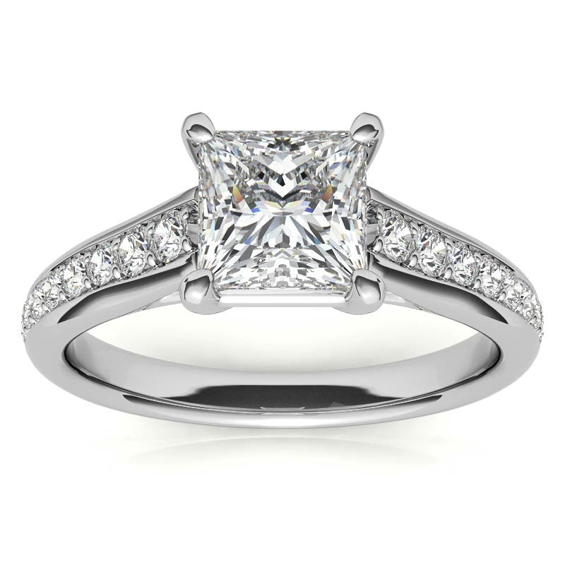 Princess cut Moissanite Engagement Ring
