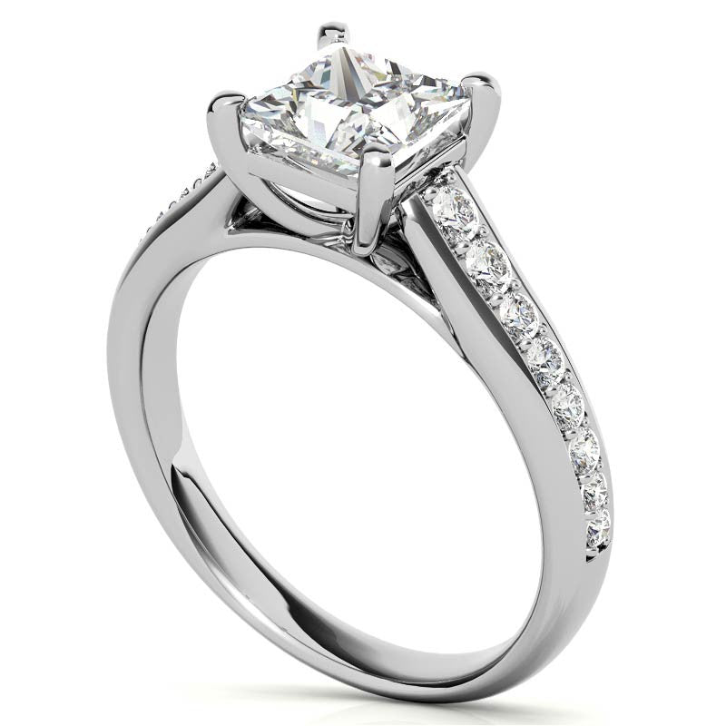 Princess cut Moissanite Engagement Ring