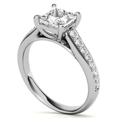 Princess cut Moissanite Engagement Ring