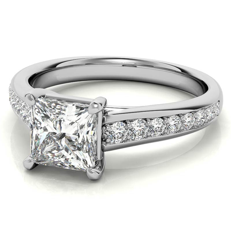 Princess cut Moissanite Engagement Ring