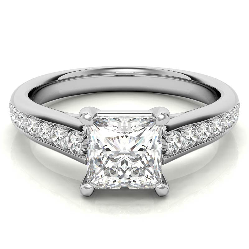 Princess cut Moissanite Engagement Ring