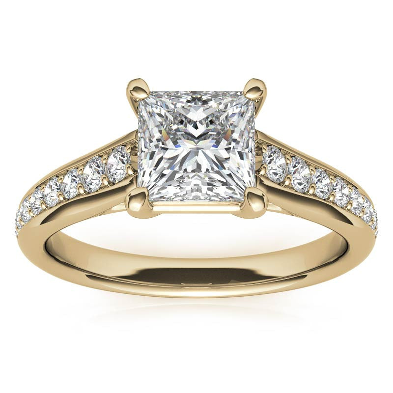 Princess cut Moissanite Engagement Ring
