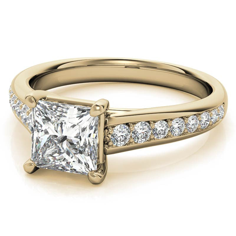 Princess cut Moissanite Engagement Ring