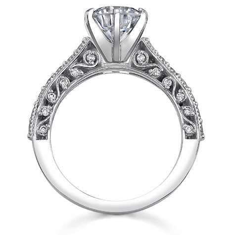 Round Brilliant Moissanite Antique Engagement Ring Setting