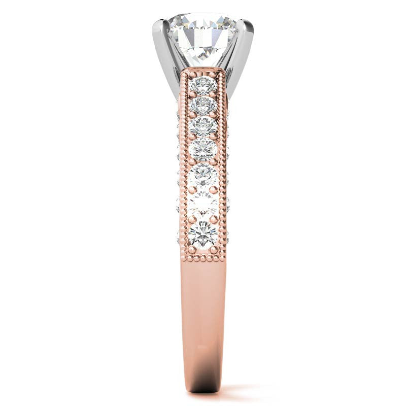 Round Brilliant Moissanite Antique Engagement Ring Setting