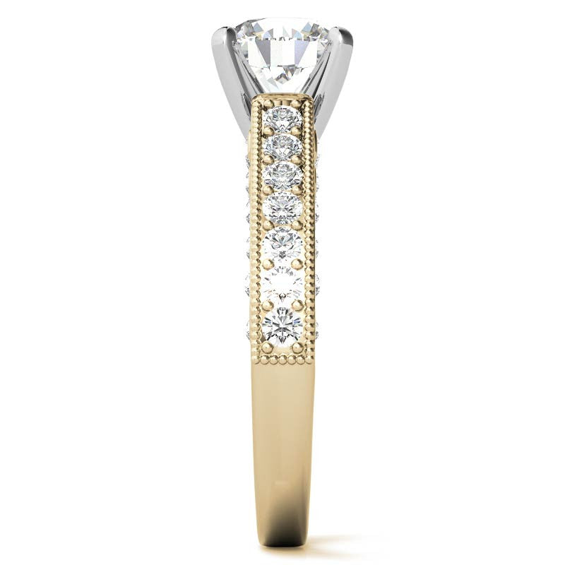 Round Brilliant Moissanite Antique Engagement Ring Setting