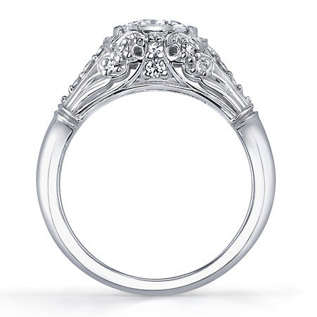 Round Antique Inspired Moissanite Engagement Ring