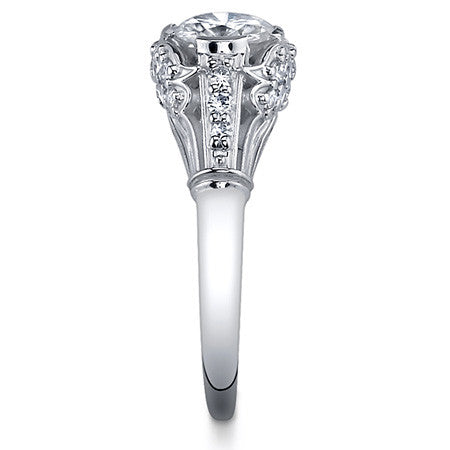 Round Antique Inspired Moissanite Engagement Ring