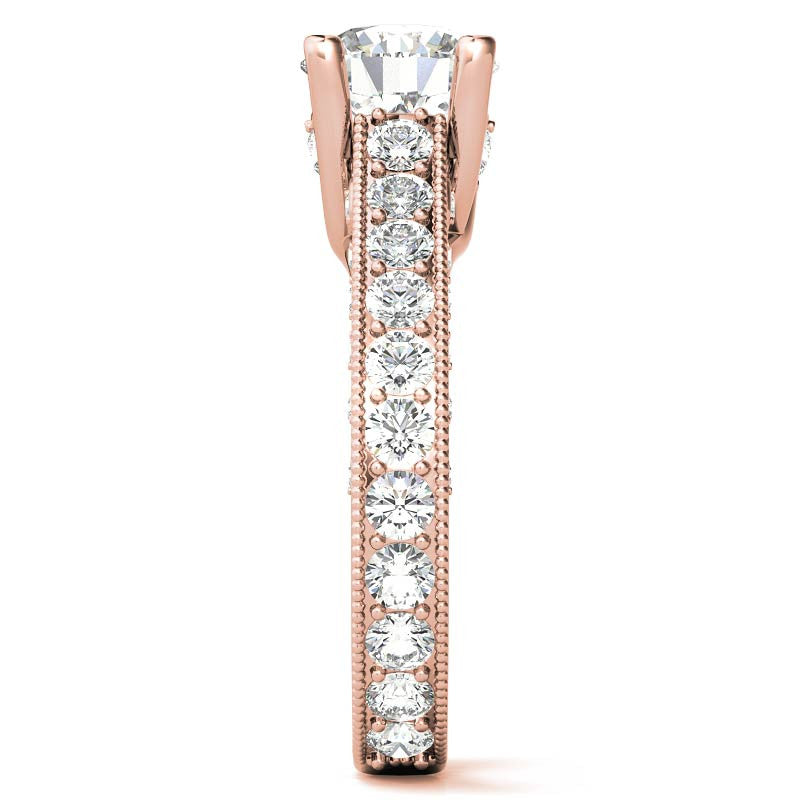 Round Antique Inspired Moissanite Engagement Ring
