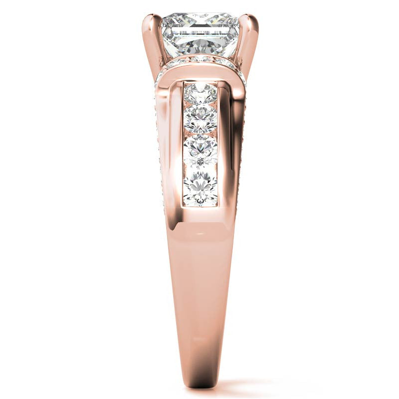 Princess Moiss and Sapphire/Ruby Moissanite Engagement Ring