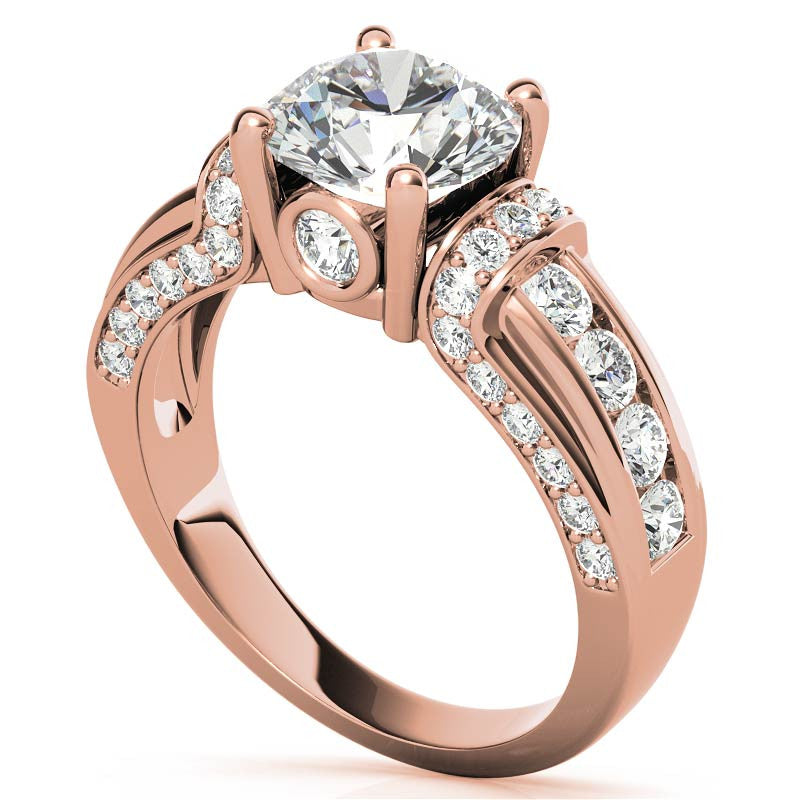 Round Brilliant Moissanite & Sapphire/Ruby Moissanite Engagement Ring