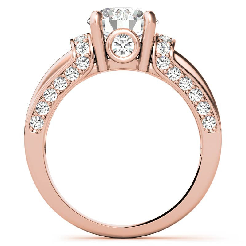 Round Brilliant Moissanite & Sapphire/Ruby Moissanite Engagement Ring