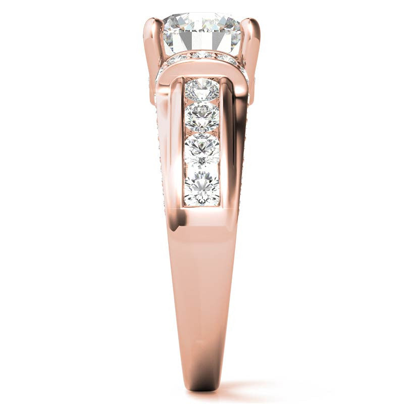 Round Brilliant Moissanite & Sapphire/Ruby Moissanite Engagement Ring