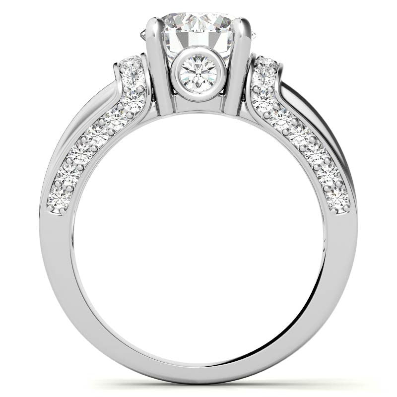 Round Brilliant Moissanite & Sapphire/Ruby Moissanite Engagement Ring