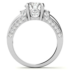 Round Brilliant Moissanite & Sapphire/Ruby Moissanite Engagement Ring