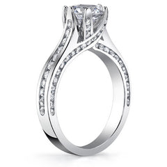 Round 6-Prong Trellis Moissanite Engagement Ring