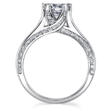 Round 6-Prong Trellis Moissanite Engagement Ring