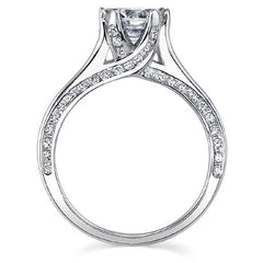 Round 6-Prong Trellis Moissanite Engagement Ring