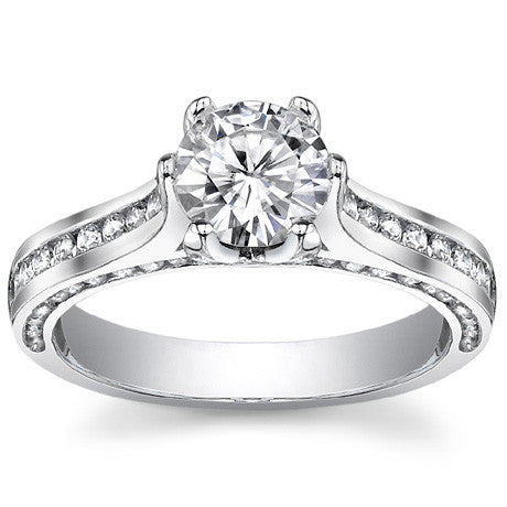 Round 6-Prong Trellis Moissanite Engagement Ring