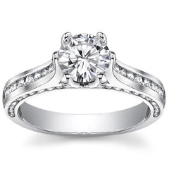 Round 6-Prong Trellis Moissanite Engagement Ring