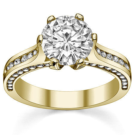 Round 6-Prong Trellis Moissanite Engagement Ring
