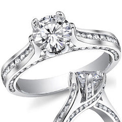 Round 6-Prong Trellis Moissanite Engagement Ring