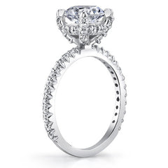 Round Pave Style Moissanite Engagement Ring