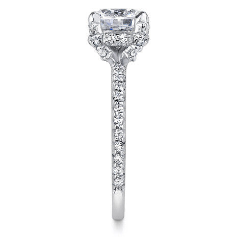 Round Pave Style Moissanite Engagement Ring