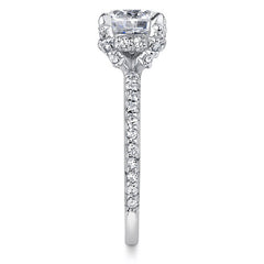 Round Pave Style Moissanite Engagement Ring