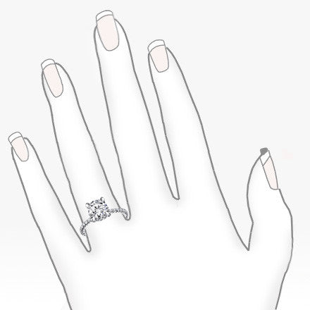 Round Pave Style Moissanite Engagement Ring