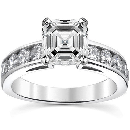 Round Brilliant Moissanite Channel-Set Engagement Ring (1ct, 3mm)