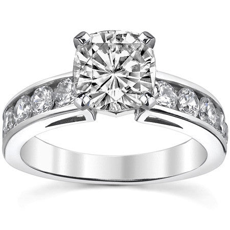 Round Brilliant Moissanite Channel-Set Engagement Ring (1ct, 3mm)