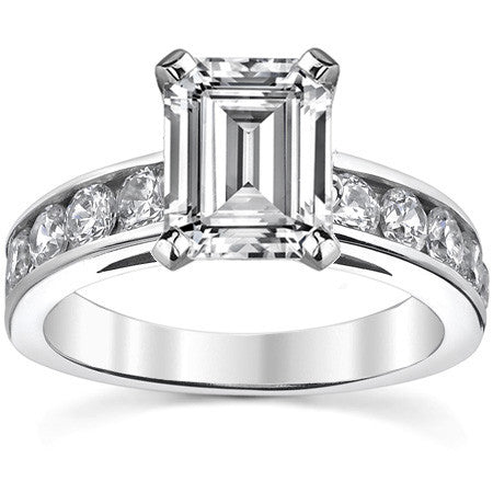 Round Brilliant Moissanite Channel-Set Engagement Ring (1ct, 3mm)