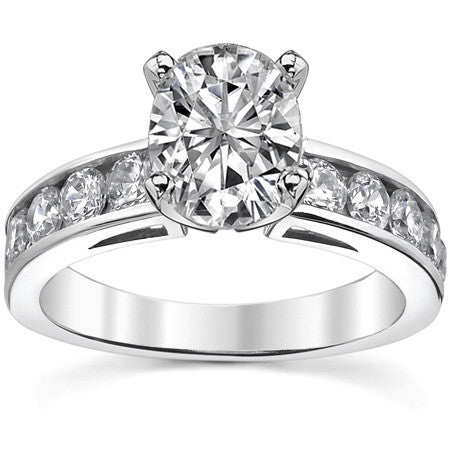 Round Brilliant Moissanite Channel-Set Engagement Ring (1ct, 3mm)