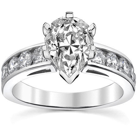 Round Brilliant Moissanite Channel-Set Engagement Ring (1ct, 3mm)