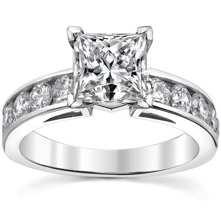 Round Brilliant Moissanite Channel-Set Engagement Ring (1ct, 3mm)